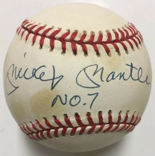 Mickey Mantle “no.  7” Signed Autographed Baseball Upper Deck Uda Udm19562