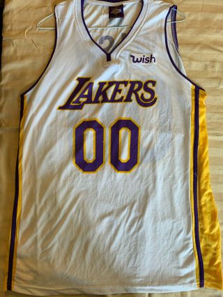 Kareem Abdul Jabbar Autographs 00 Lakers Wish Jersey Staples Giveaway,  Pic Proof