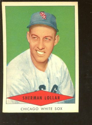 1954 Red Heart Dog Food Baseball Card Sherman Lollar Ex,