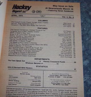 Hockey Digest April 1975 Rick Martin Buffalo Sabres label 2 3