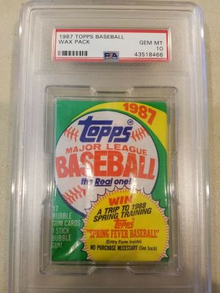 1987 Topps Baseball Wax Pack Gem Psa 10