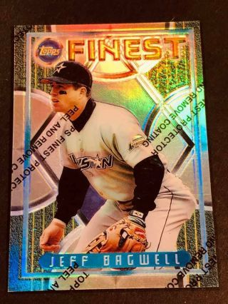 1995 Topps Finest Refractor W/peel Jeff Bagwell Houston Astros 117