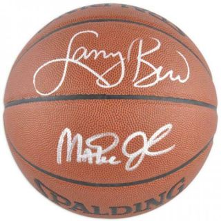 Larry Bird Nba Boston Celtics & Magic Johnson Lakers Signed Spalding Basketball