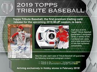 2019 Topps Tribute Baseball 6 Box Factory Case
