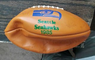 Seattle Seahawks 1985 Signed Football - Steve Largent,  Kenny Easley,  Others