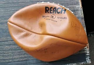 SEATTLE SEAHAWKS 1985 SIGNED FOOTBALL - STEVE LARGENT,  KENNY EASLEY,  others 4