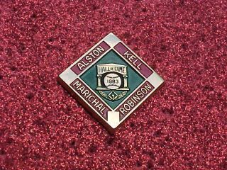 1983 Baseball Hall Of Fame Press Media Pin Hof - Alston Kell Marichal Robinson