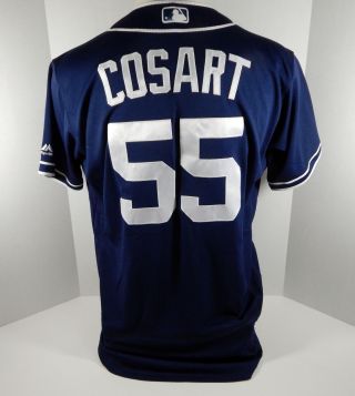 2017 San Diego Padres Jared Cosart 55 Game Issued Navy Jersey