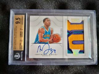 Anthony Davis 2012 - 13 National Treasures Rookie Patch Auto Rc 099/199 Bgs 9.  5/10