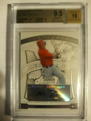 Mike Trout 2009 Bowman Sterling Prospects Auto Bgs 9.  5 - 10 Auto