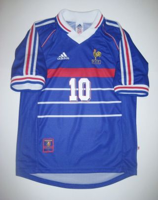 Adidas 1998 World Cup France Zinedine Zidane Jersey Shirt 1999 2000 Kit Jersey