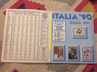 Panini Italia 90 World Cup Sticker Album 100 Complete 1990.  UK version. 2
