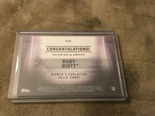 Ruby Riott 2019 Topps WWE Summerslam Womens Evolution Shirt Relic 12/25 2