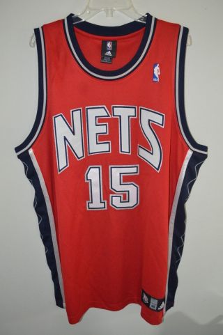 Autographed Adidas Jersey Nets Vince Carter 15 Red Jersey 48 Xl Sewn Nba