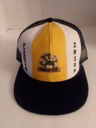 Vintage Notre Dame Fighting Irish Snapback Trucker Style Hat Cap Mesh