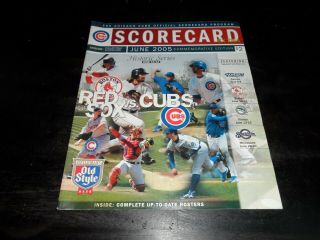 Chicago Cubs Scorecard Extra June 2005 Vs Boston Red Sox
