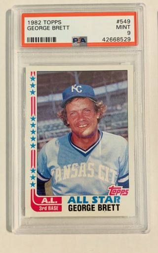 Topps 1982 George Brett Psa Grade 9 Baseball Card Kc Royals