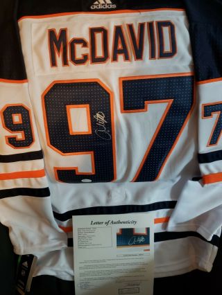 Connor Mcdavid Oilers All Sewn Jsa Full Certified Signed Auto Autograph Jersey
