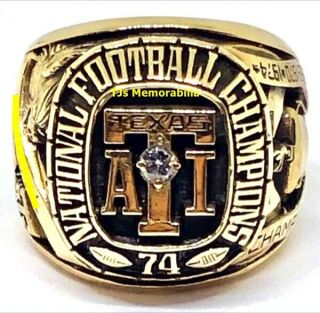 1974 Texas A&m Kingsville Football National Champions Championship Ring Player