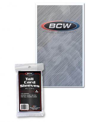 1 Case 10000 Bcw Tall/ Widevision / Gameday Card Sleeves 2 5/8 X 4 13/16