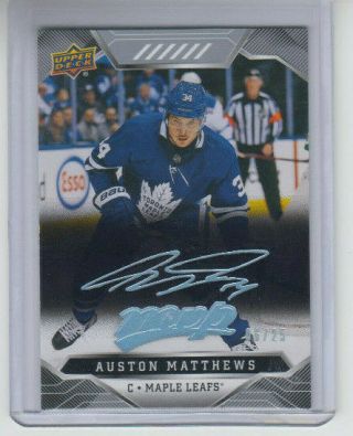 19/20 Ud Mvp Toronto Maple Leafs Auston Matthews Script Card 217 Ltd /25