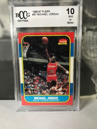 1986 - 87 Fleer 57 Michael Jordan Rookie Bgs/bccg 10 Mint/gem Pristine