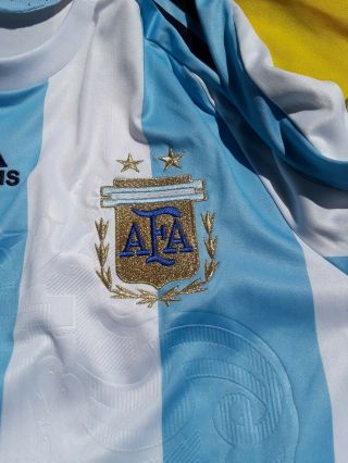 Argentina Soccer Jersey Adidas (mens/med) - Embossed -