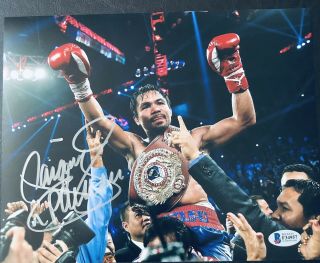 Manny Pacquiao Boxing Signed Auto 8x10 Photo Autographed Bas Bgs 24