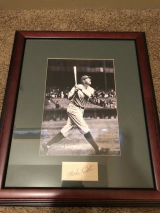 Babe Ruth Autograph Framed Picture Authenticated Babe Ruth