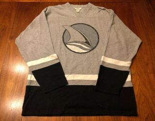 Vintage San Jose Sharks Long Sleeve Shirt Nhl Gear For Sports Mens Size Large.