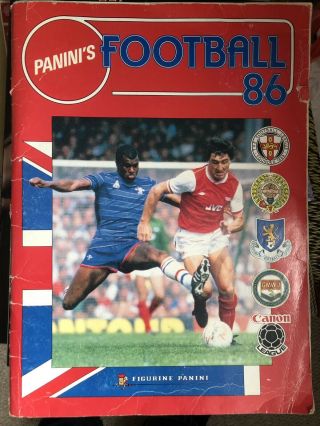 Panini Football 86 Sticker Album,  Complete,  Vgc