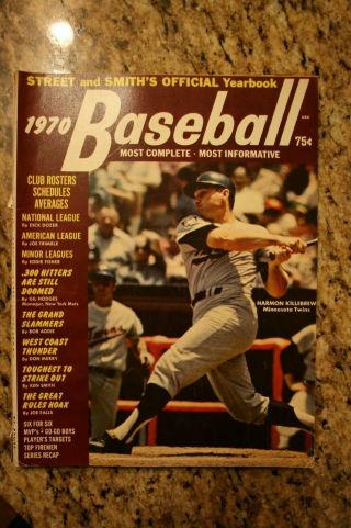 1970 STREET and SMITH ' s Baseball Yearbook HARMON KILLEBREW Cover 2