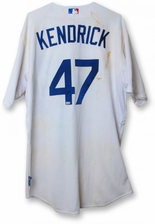 Howie Kendrick Game Jersey Dodgers Home White 2015 47 Ek645768