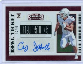 2019 Contenders Draft Picks Andy Isabella Bowl Ticket Rookie Auto /99 Cardinals