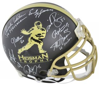 Heisman Trophy Winners (12) Signed Authentic Proline Full Size Helmet Bas Loa 1