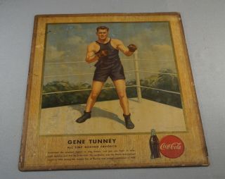 Rare 1947 Gene Tunney Boxing Coca - Cola Cardboard Advertising Sign