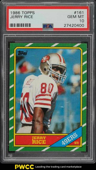 1986 Topps Football Jerry Rice Rookie Rc 161 Psa 10 Gem (pwcc)