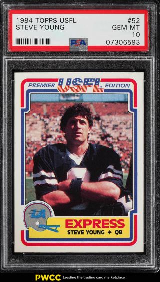 1984 Topps Usfl Steve Young Rookie Rc 52 Psa 10 Gem (pwcc)