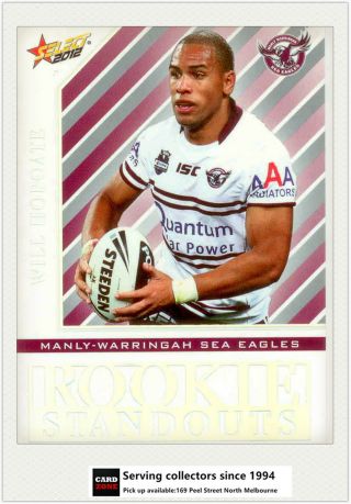 2012 Select Nrl Champions Cards Rookie Standout Rs9 Will Hopoate (manly)