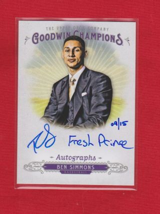 Ben Simmons 2018 Goodwin Champions Inscribed Auto  Fresh Prince  9/15 76ers