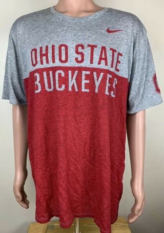 Nike Tee Ohio State Buckeyes Colorblock Athletic Cut T - Shirt Size 2xl Xxl Osu
