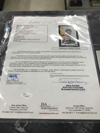 Tris Speaker Autographed Signed 3.  5x5.  5 Postcard Indians James Spence Certified 2