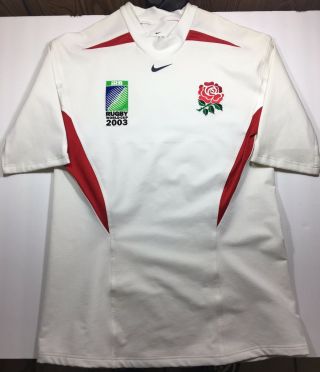Nike England Rugby 2003 World Cup Jersey Red White