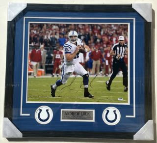 Psa/dna Indianapolis Colts 12 Andrew Luck Signed Autographed Framed 16x20 Photo