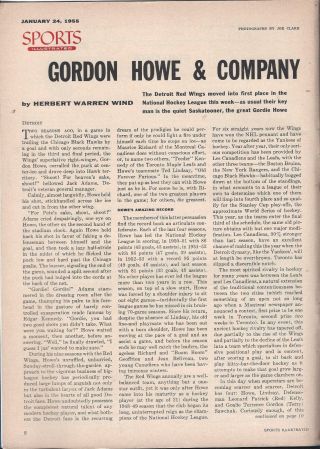 1955 Gordie Howe Sports Illustrated - Detroit Red Wings - NHL Hockey 2