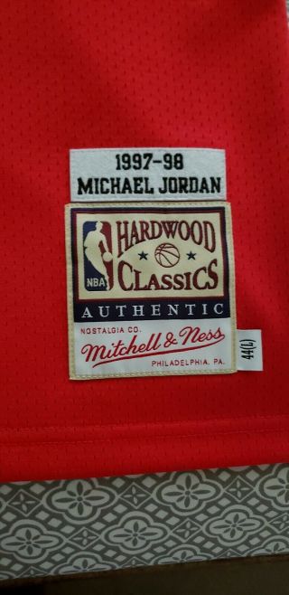 100 Authentic Michael Jordan Mitchell Ness 97 98 Finals Bulls Jersey Size 44 L 5