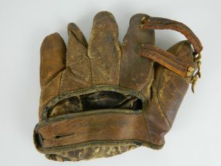 Vintage Leather Split Finger Baseball Glove.