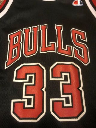 Vintage Scottie Pippen Chicago Bulls Jersey small 8 Champion NBA Black 3