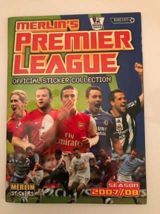 Merlins Premier League 2008 Sticker Album,  100 Complete.