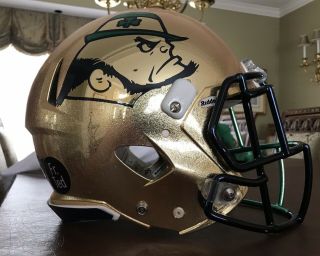 Notre Dame 2015 Shamrock Series Team Issued Helmet 2